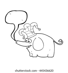 elefante de dibujos animados de libre mano con sombrero de circo