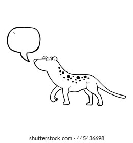 freehand drawn speech bubble cartoon leopard