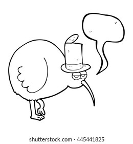 caricatura de burbuja de la libre expresión kiwi bird