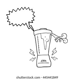 freehand drawn speech bubble cartoon blender gone crazy