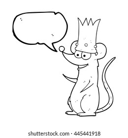 freehand drawn speech bubble cartoon rat king