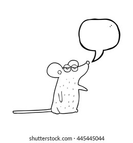 freehand drawn speech bubble cartoon mouse