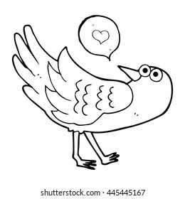 pájaro de dibujos animados de burbujas de voz dibujado a mano libre