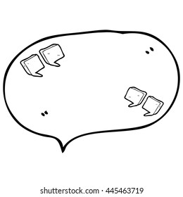 freehand drawn speech bubble cartoon quote marks