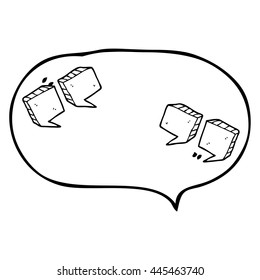 freehand drawn speech bubble cartoon quotation marks
