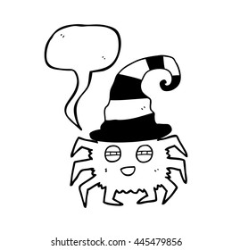 Cartoon halloween in freehand gezeichneter Sprachblase