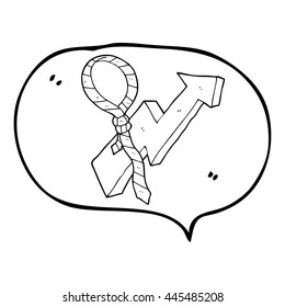 freehand gezeichnete Cartoon-Rede-Blase-Arbeit und Pfeilfortschrittssymbol