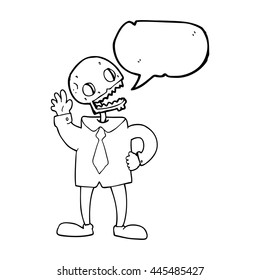 freehand drawn speech bubble cartoon zombie businessman