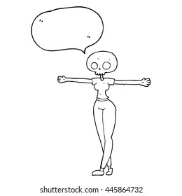freehand drawn speech bubble cartoon zombie woman
