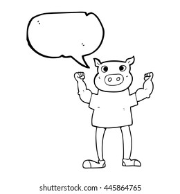 freehand drawn speech bubble cartoon headless man