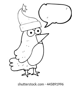 freehand drawn speech bubble cartoon robin