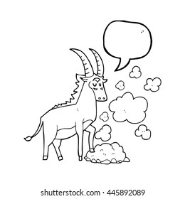 freehand drawn speech bubble cartoon antelope