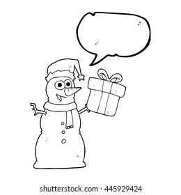 Cartoon-Schneemann in freehand gezeichnet