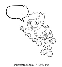 freehand drawn speech bubble cartoon vampire