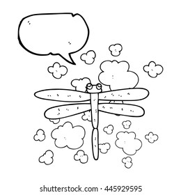 freehand drawn speech bubble cartoon bug