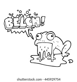 freehand drawn speech bubble cartoon gross little frog