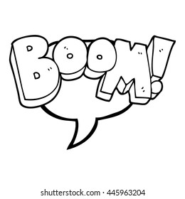 freehand drawn speech bubble cartoon boom
