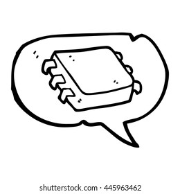freehand gezeichneter Cartoon-Computerchip