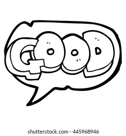 freehand drawn speech bubble cartoon Good symbol
