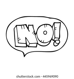 freehand drawn speech bubble cartoon NO! shout