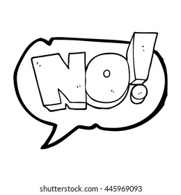 freehand drawn speech bubble cartoon NO! shout