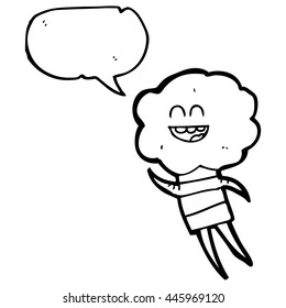freehand drawn speech bubble cartoon cute cloud head creature