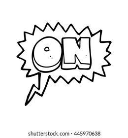 freehand drawn speech bubble cartoon on symbol