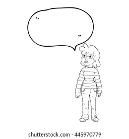 Cartoon-Teenager in freehand-gezeichneter Sprache