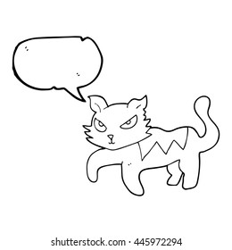 freehand drawn speech bubble cartoon cat