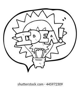Leuchtensymbol für freehand gezeichnete Sprechblase-Cartoon-Idee