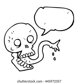 freehand drawn speech bubble cartoon spooky halloween skull