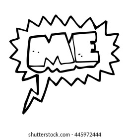 freehand drawn speech bubble cartoon ME symbol