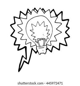 brillo de la bombilla de dibujos animados de burbuja de habla libre