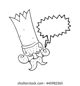 Cartoon-Karikatur in freehand-gezeichneter Sprache mit riesiger Krone