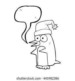 caricatura de burbuja de la libre expresión navidad pingüino