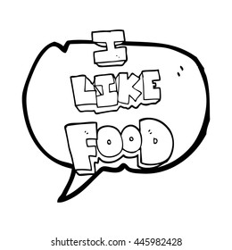 freehand drawn speech bubble cartoon i like food symbol