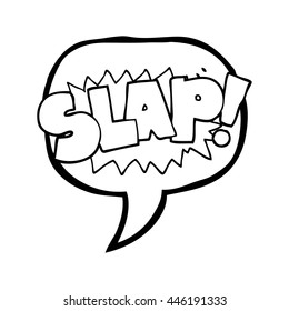 freehand drawn speech bubble cartoon slap symbol