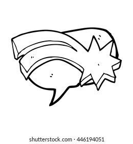 freehand drawn speech bubble cartoon decorative shooting star