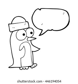 caricatura de burbuja de la libre expresión en pingüino