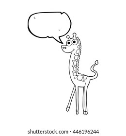 freehand drawn speech bubble cartoon giraffe