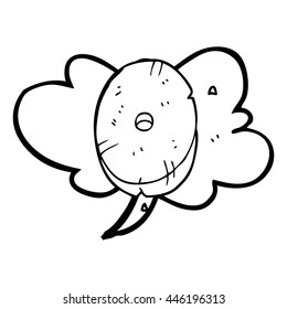 freehand drawn speech bubble cartoon stone number zero