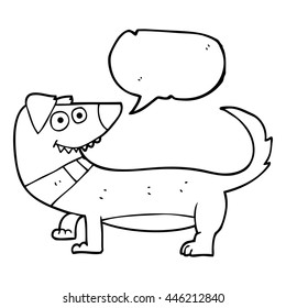 freehand drawn speech bubble cartoon dog