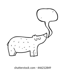 freehand drawn speech bubble cartoon bear