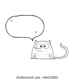 freehand drawn speech bubble cartoon mouse