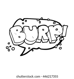 freehand drawn speech bubble cartoon burp text