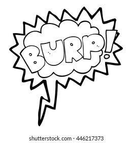 freehand drawn speech bubble cartoon burp text