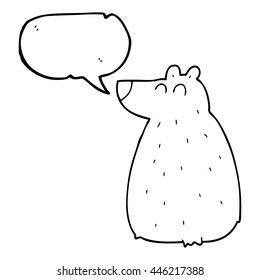 freehand drawn speech bubble cartoon bear