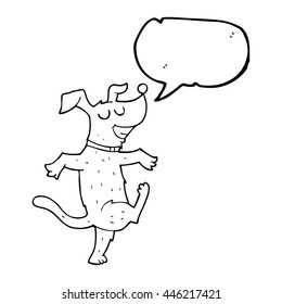 freehand gezeichnete Sprechblase Cartoon Tanzhund
