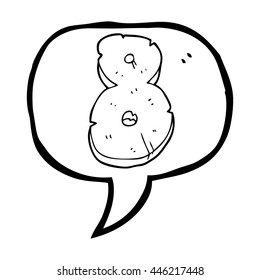 freehand drawn speech bubble cartoon stone number eight