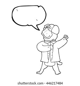 freehand drawn speech bubble cartoon dog in shirt